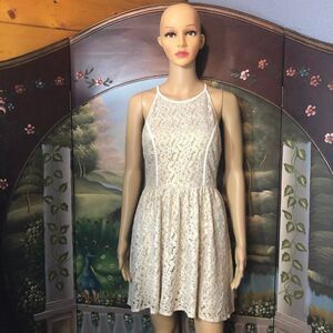 Ark & Co. Cream/Gold lace Dress-S
